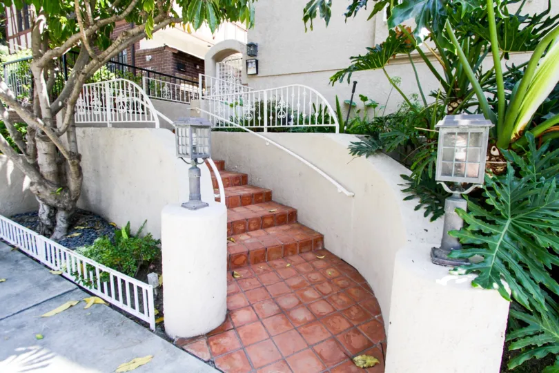 The stairs leading up to the Landmark Villas