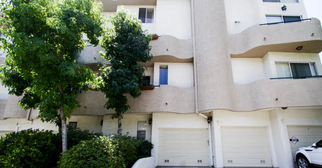 The parking garage for Moorpark Vista in Sherman Oaks