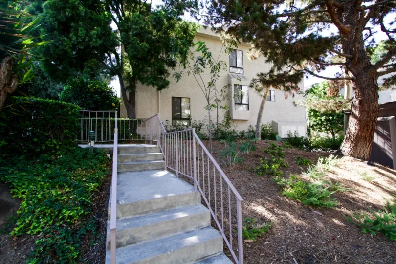 The stairs leading up to Oak Pointe