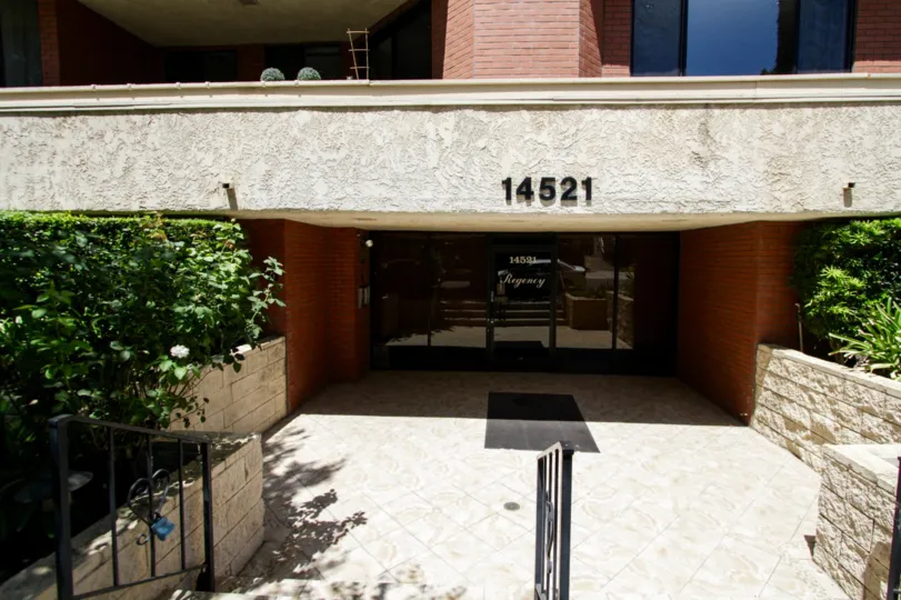 The address written on the Regency building in Sherman Oaks