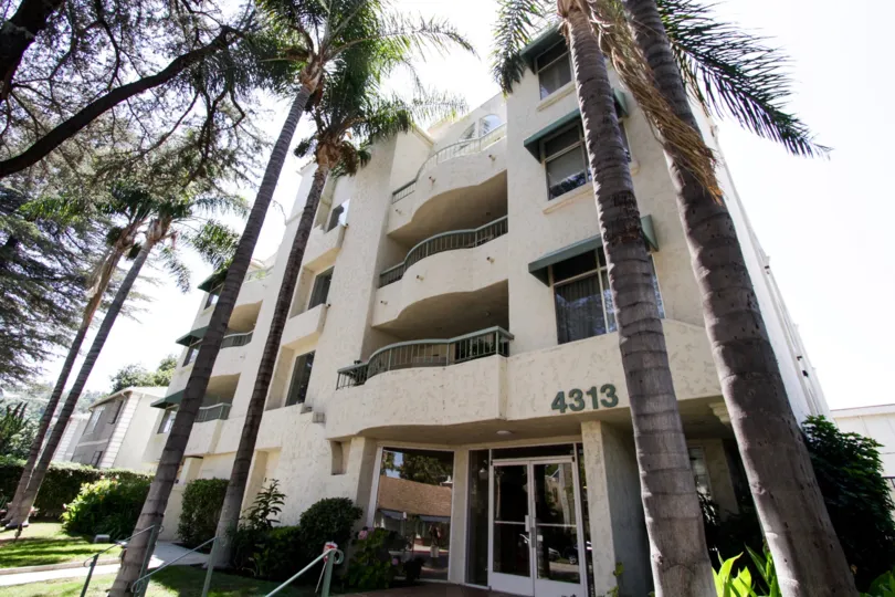 The address listed on the building at San Tropez Villas in Sherman Oaks