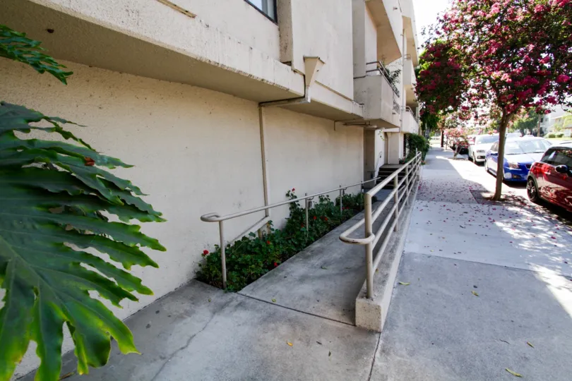 The sidewalk up to the Sherman Oaks Grand Villa in Sherman Oaks