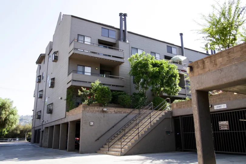 The stairs leading up to the Sherman Village