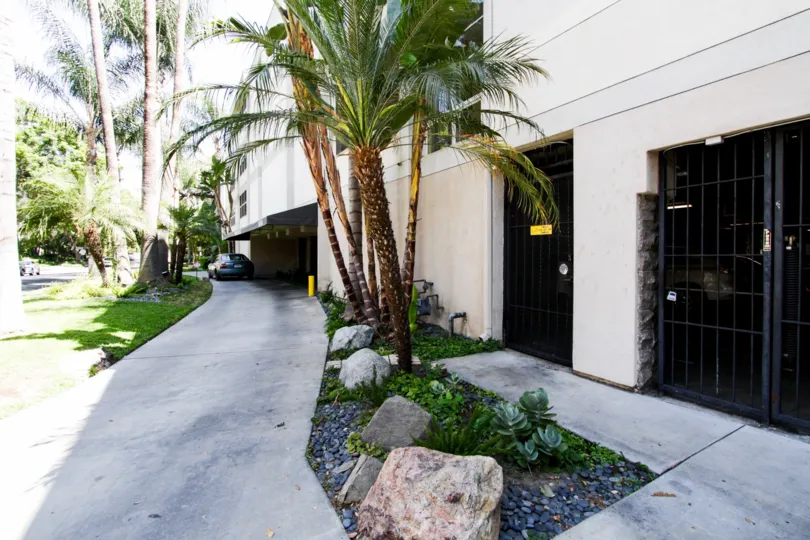The landscaping around Sherman Villas