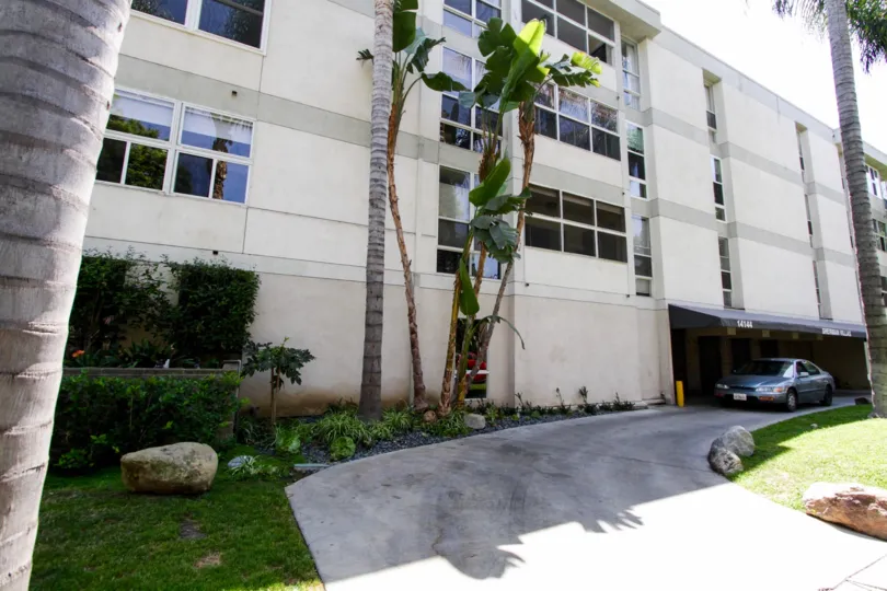 The windows of the Sherman Villas in Sherman Oaks