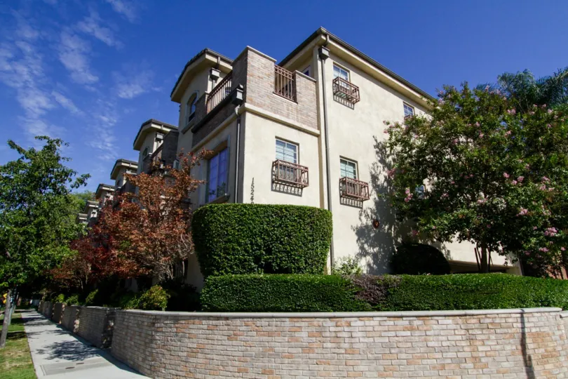The driveway into the parking facility at Towne Villas