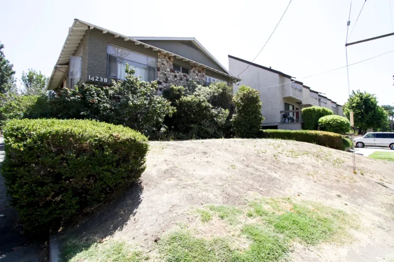 The yard in front of the Unity Arms in Sherman Oaks