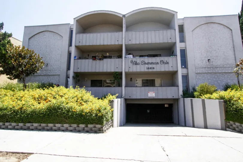 The parking for the Villa Sherman Oaks located in Sherman Oaks