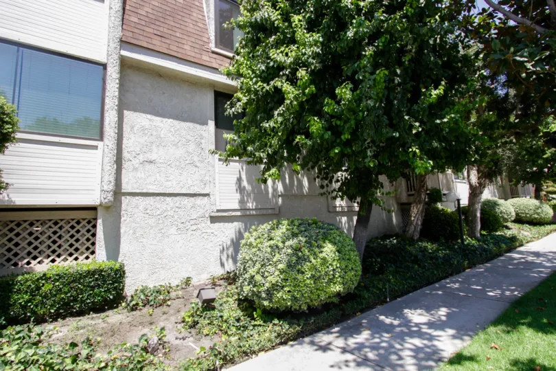 The landscaping around the Wilshire Manor