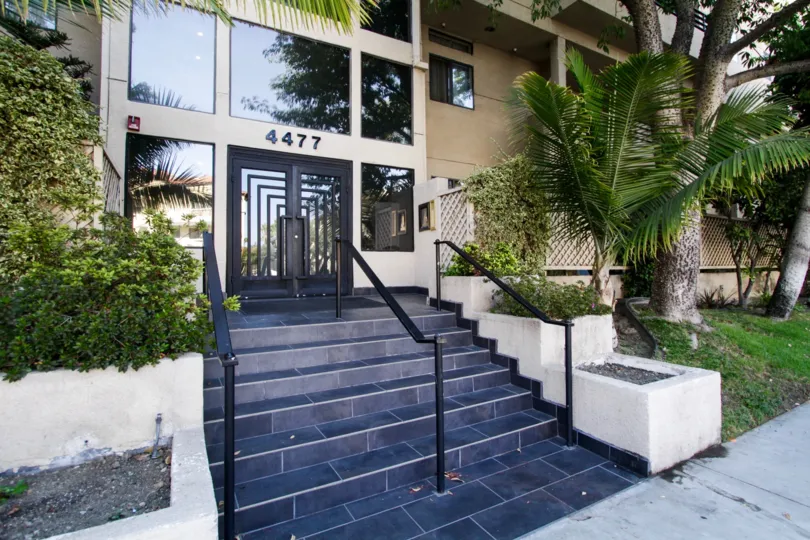 The stairs at Woodman Villas in Sherman Oaks