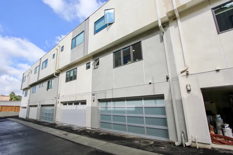 The parking garages for residents of 29 Twenty