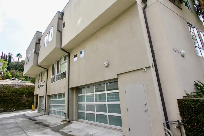 The garages for residents of Allesandro Palms