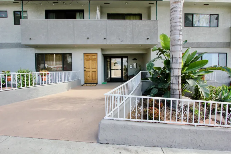The walkway into Lucile Townhomes in Silver Lake, California