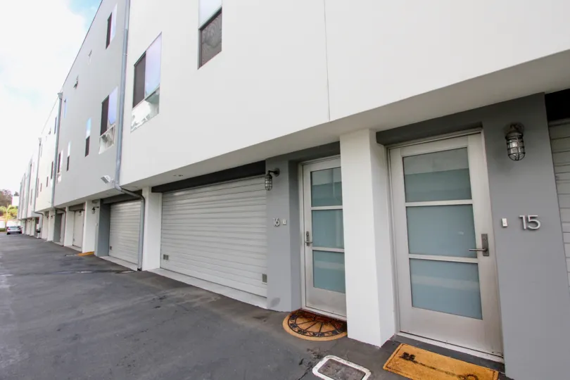 The doors into Mix Lofts units