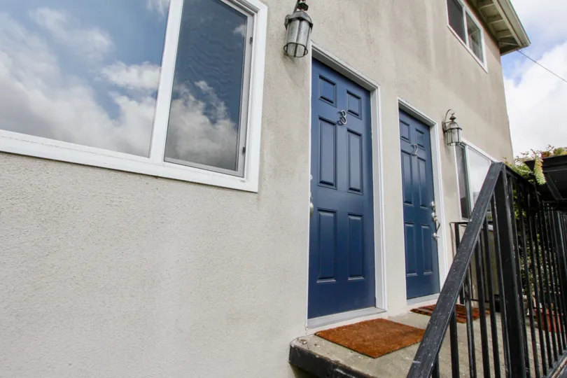 The doors into units at Montrose Lakeside Condos