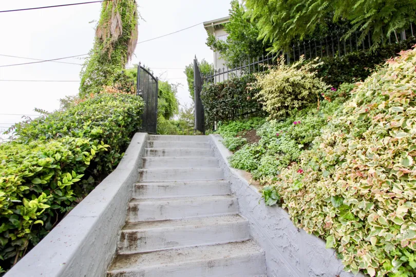 The stairs leading up to Montrose Lakeside Condos
