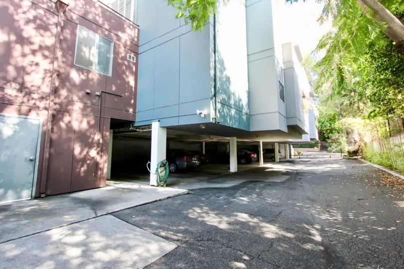 The driveway into Sanborn Condos