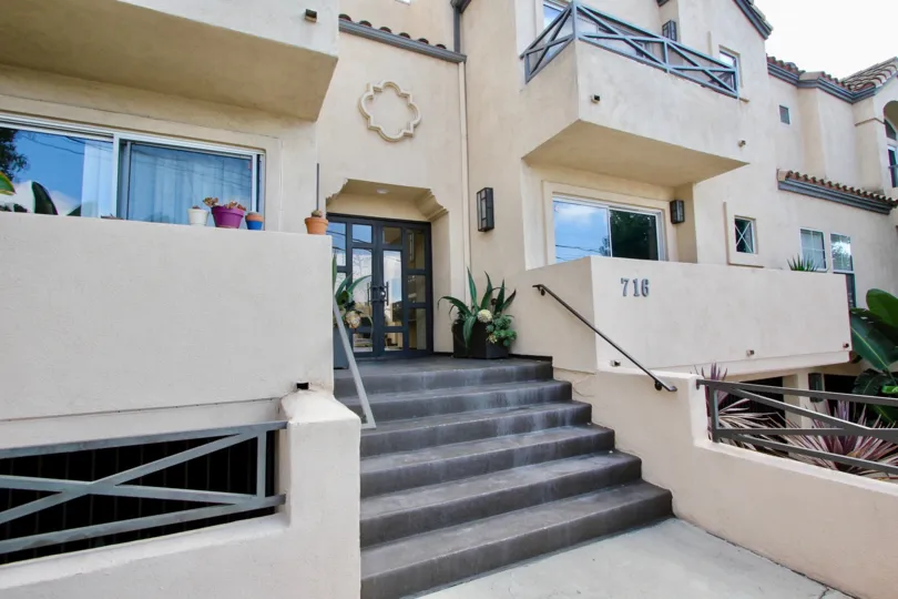 The stairs up to Silver View Townhomes