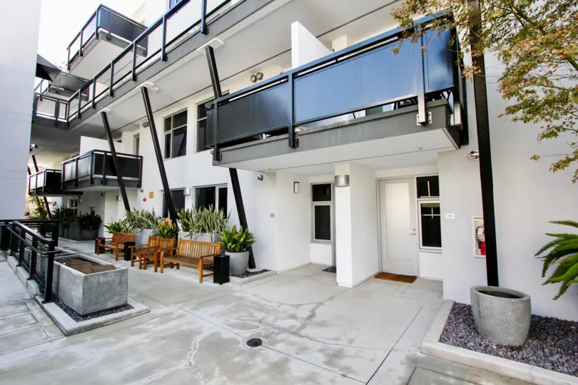 The unit entrance into Silver Lake Lofts