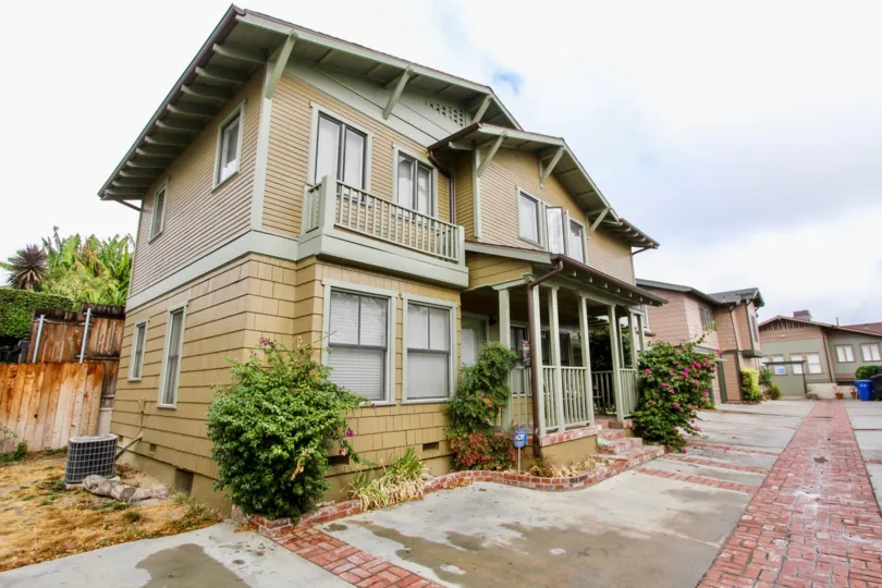 The sidewalk in front of Vandergrift Place in Silver Lake, California