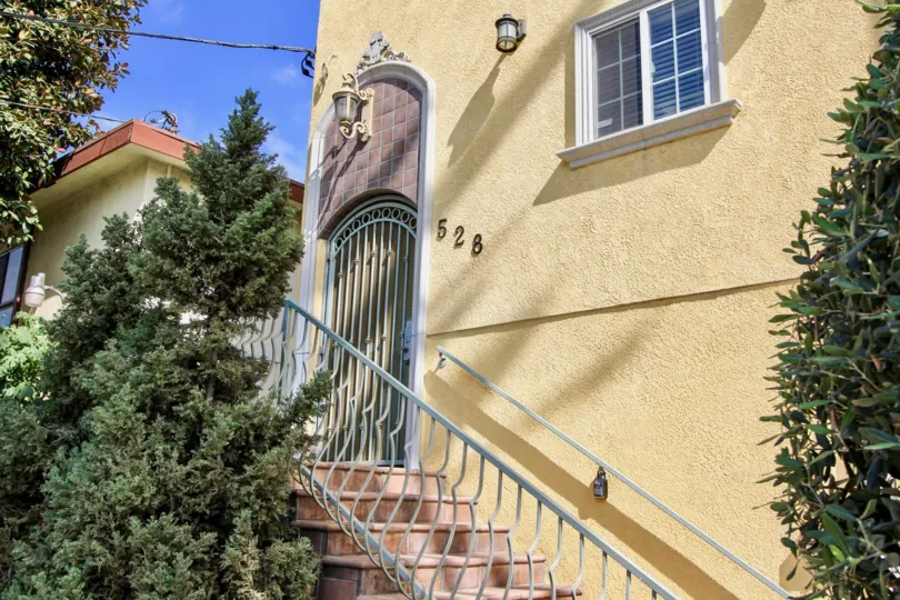 The stairs leading up to Westmoreland Condos