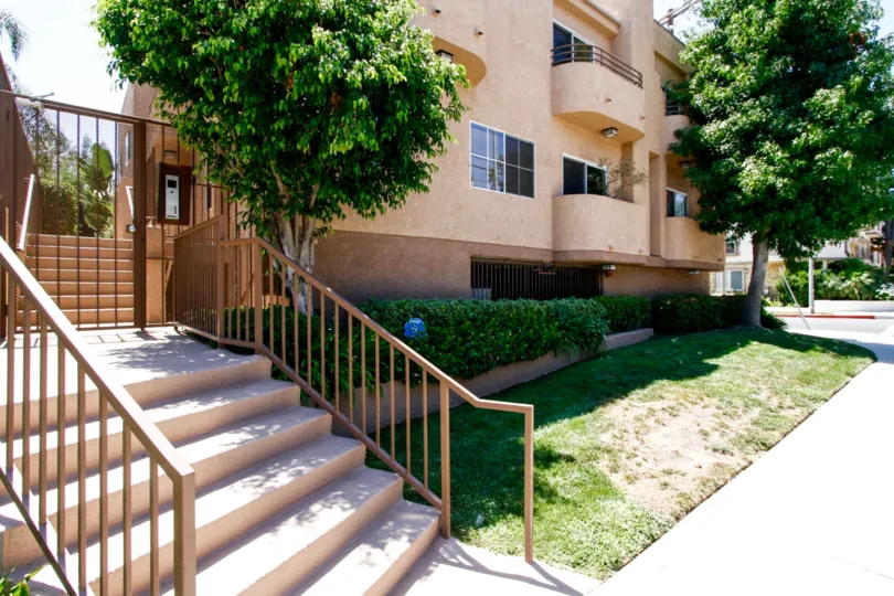 The stairs leading up to 11524 Moorpark in Studio City