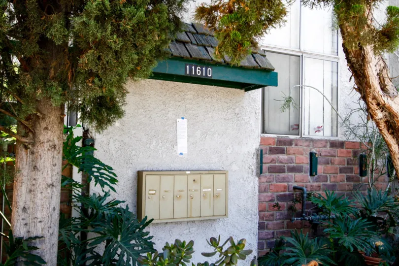 The mail center for residents at 11610 Moorpark St in Studio City