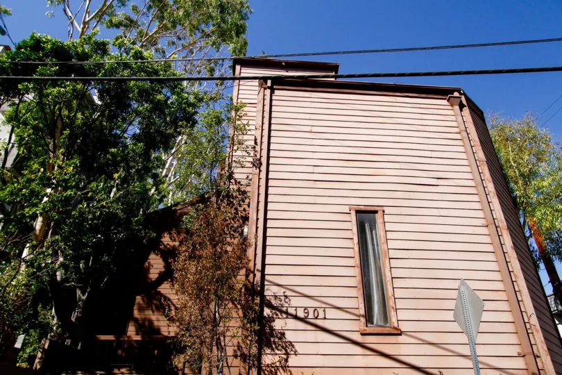 The window seen at the rear of 11901 Laurelwood Dr in Studio City