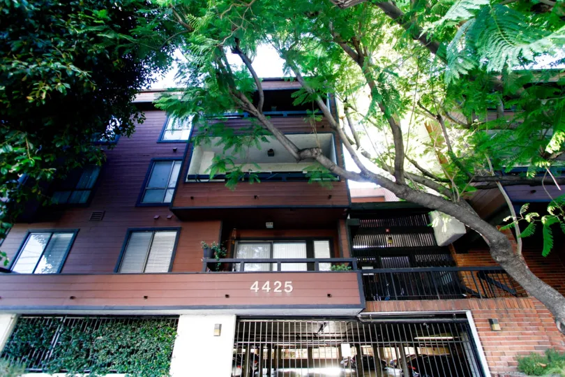 The address written on the building at 4425 Whitsett Ave