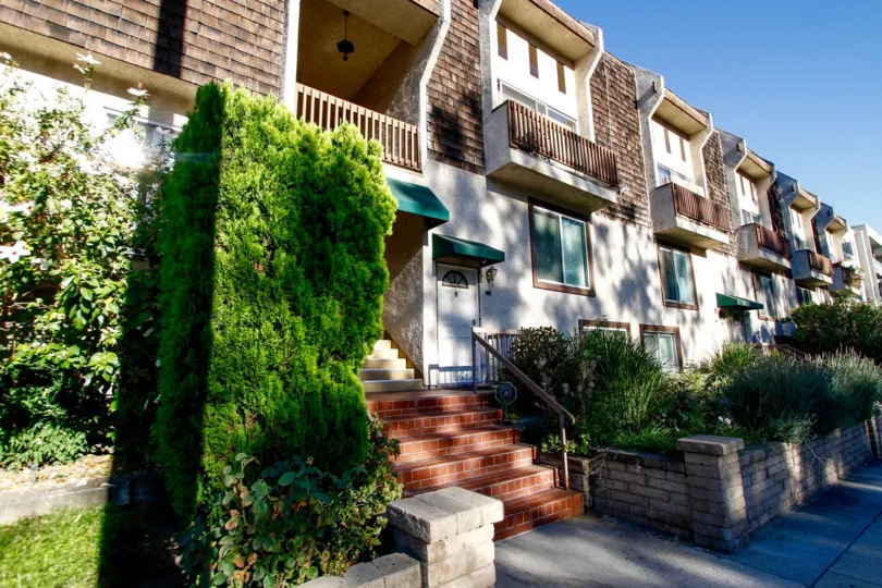 The stairs leading up to 4660 Coldwater Canyon Ave in Studio City