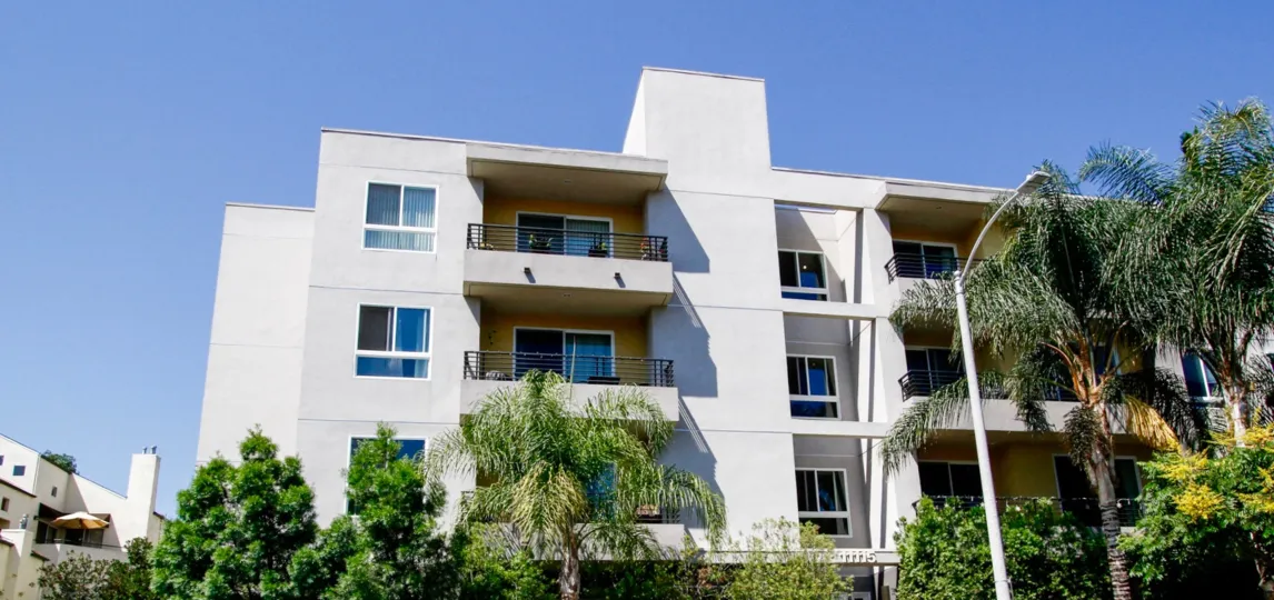 The balconies seen at Acama Villas in Studio City