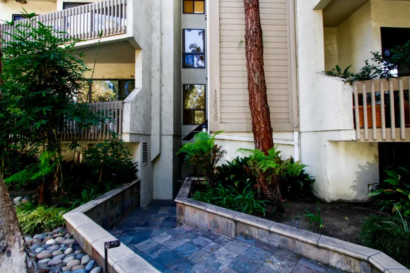 The stairs leading down into Casa De Valleyheart in Studio City