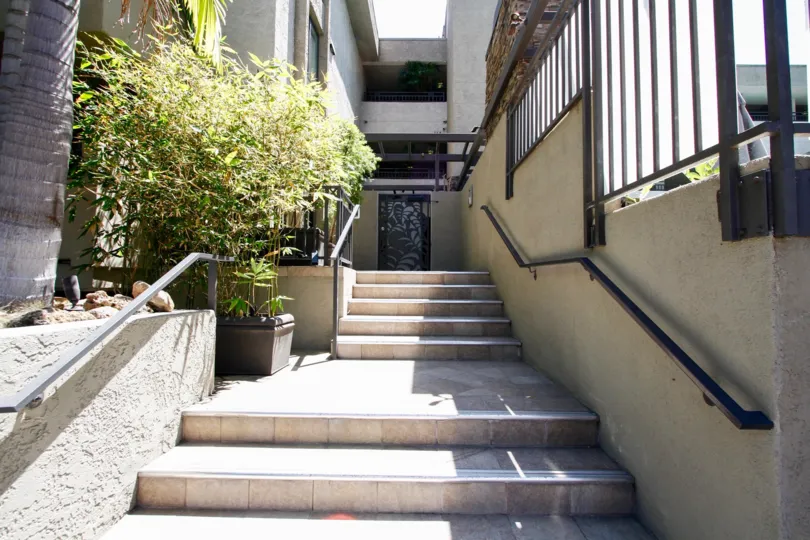 The stairs leading up to the Colfax Meadows