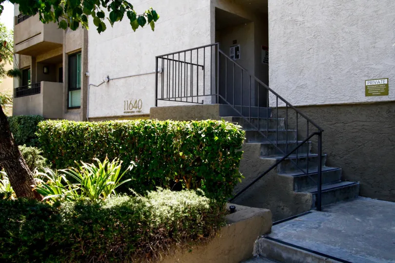 The side entrance of the Colfax Meadows