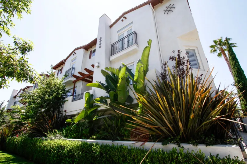 The balconies at the Colfax Villas in Studio City