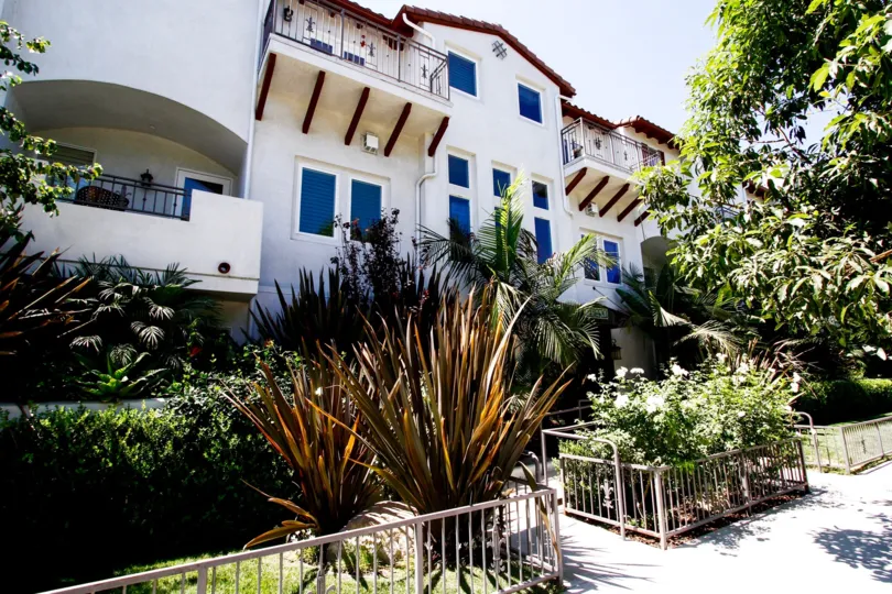 The sidewalk at the Colfax Villas