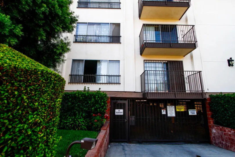The parking for residents of Parkside Condominiums