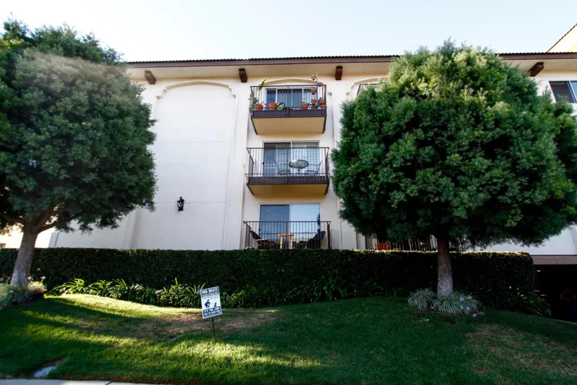 The yard in front of Parkside Condominiums