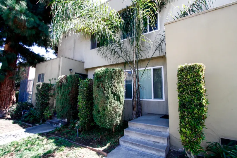 The stairs leading up to the entrance at Studio City Villas