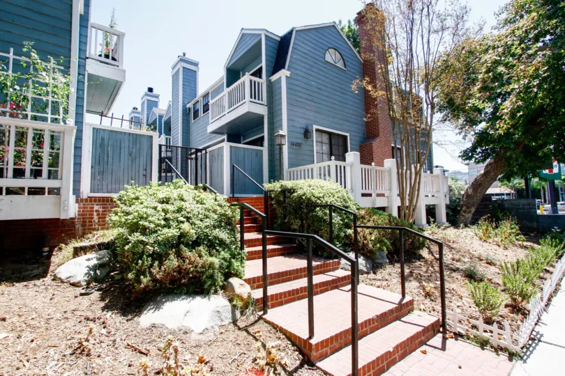 The stairs up to Tujunga Townhomes
