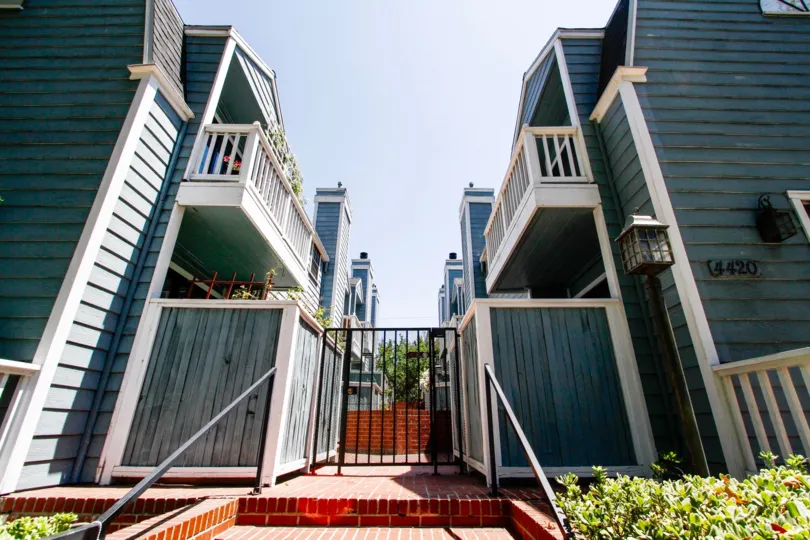 The gate for entrance into Tujunga Townhomes