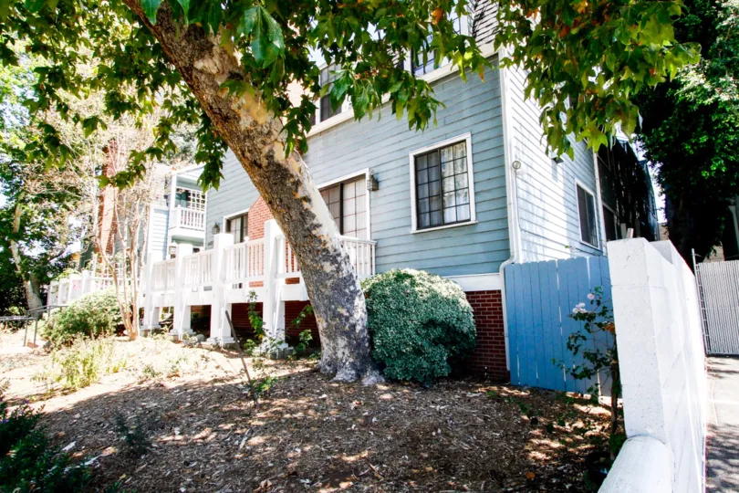 The landscaping around Tujunga Townhomes