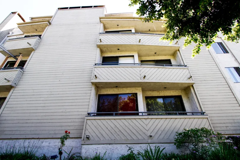 The doors on the balconies at Valley View Plaza