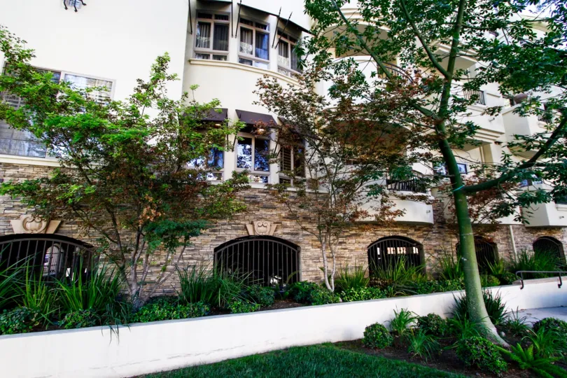 The landscaping around the Villa Dolce in Studio City