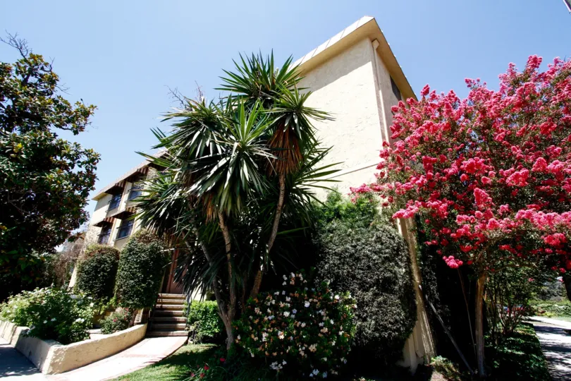 The landscaping around the Villa Franche in Studio City
