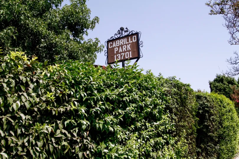 The sign announcing Cabrillo Park