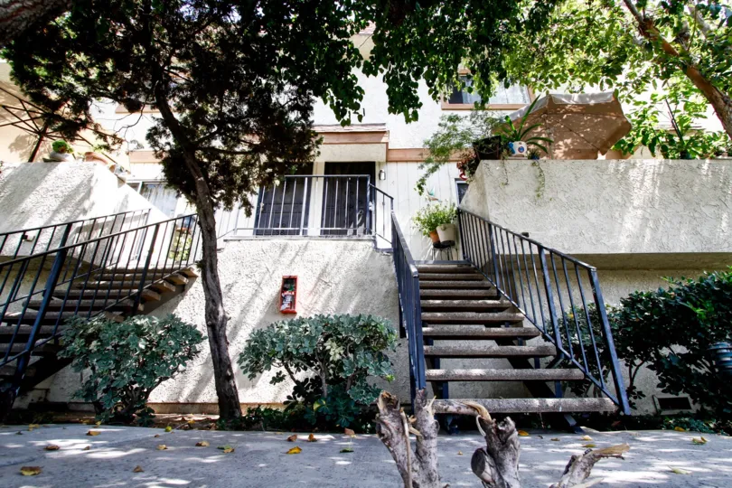 The stairs leading up to Mountain Grove Villas in Sylmar California