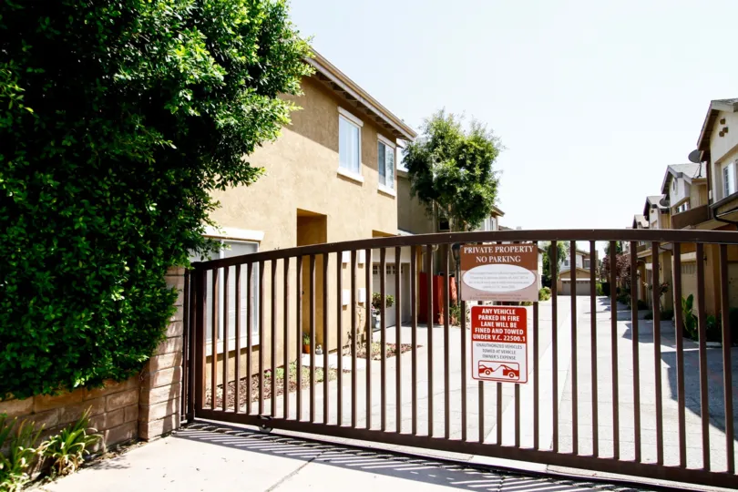 The gate for parking at Mountain View on Roxford