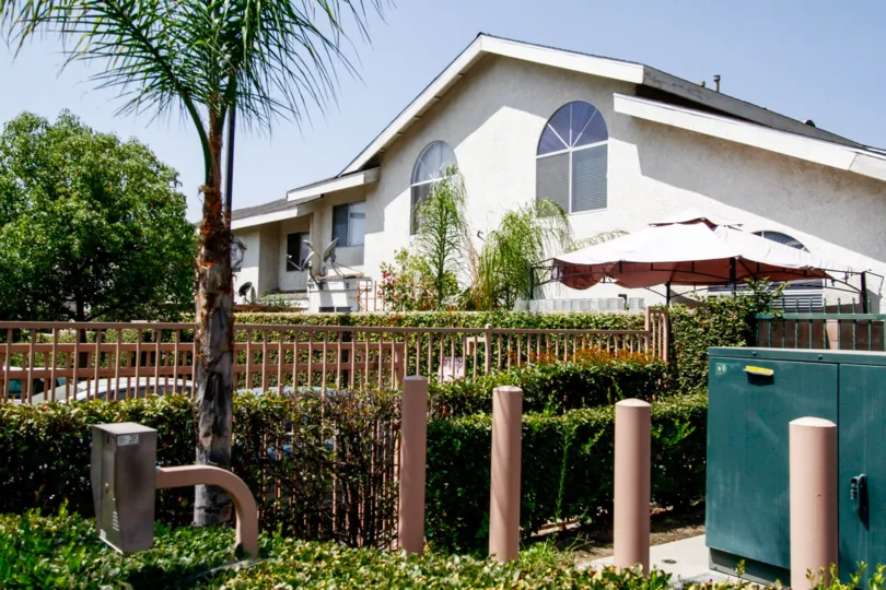 The landscaping seen around the New Haven Townhomes in Sylmar California