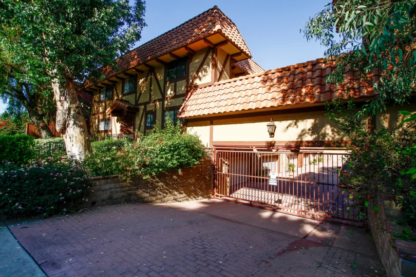 The parking entrance for 5830 Etiwanda Ave